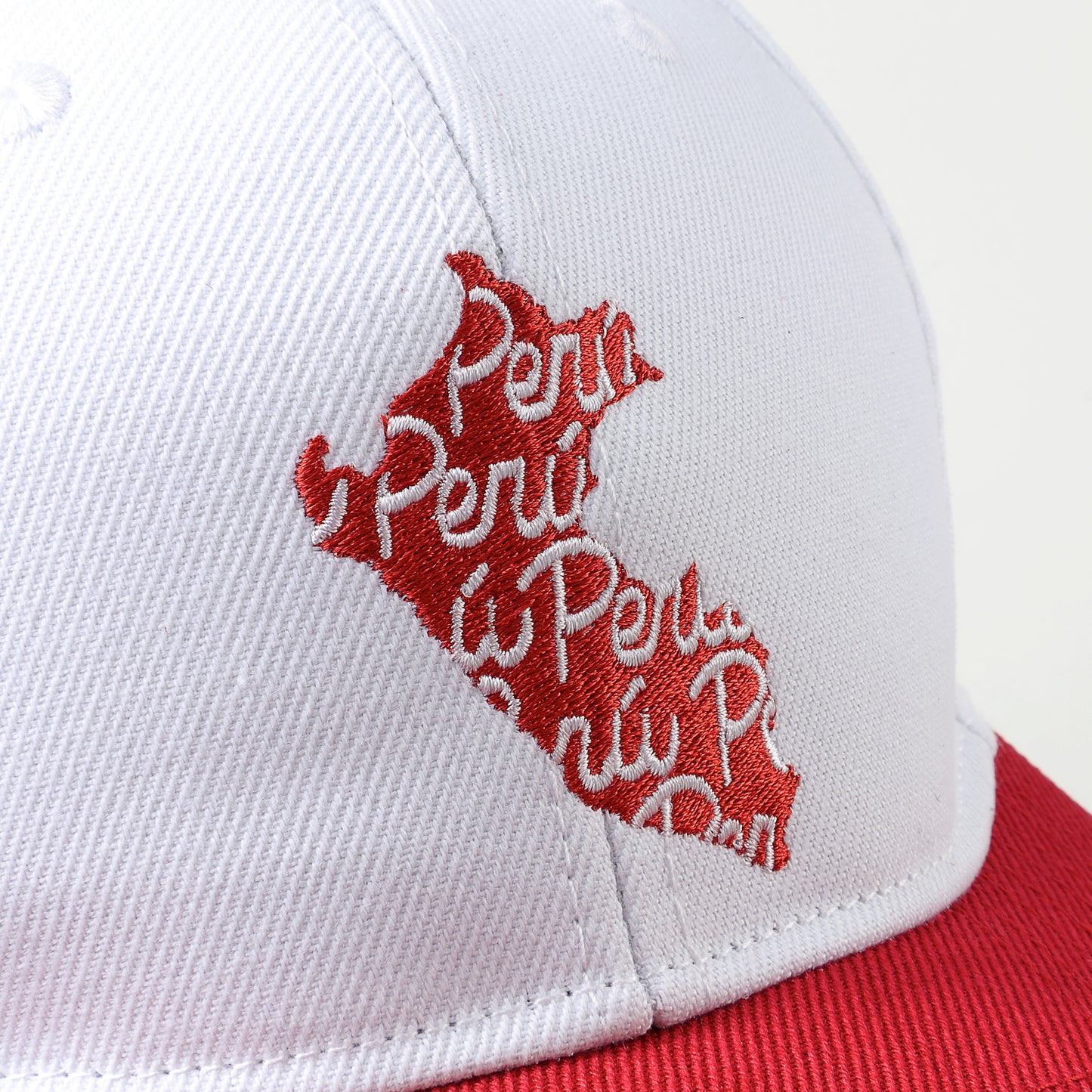 Perú Map Cap - Blanco Vis Rojo