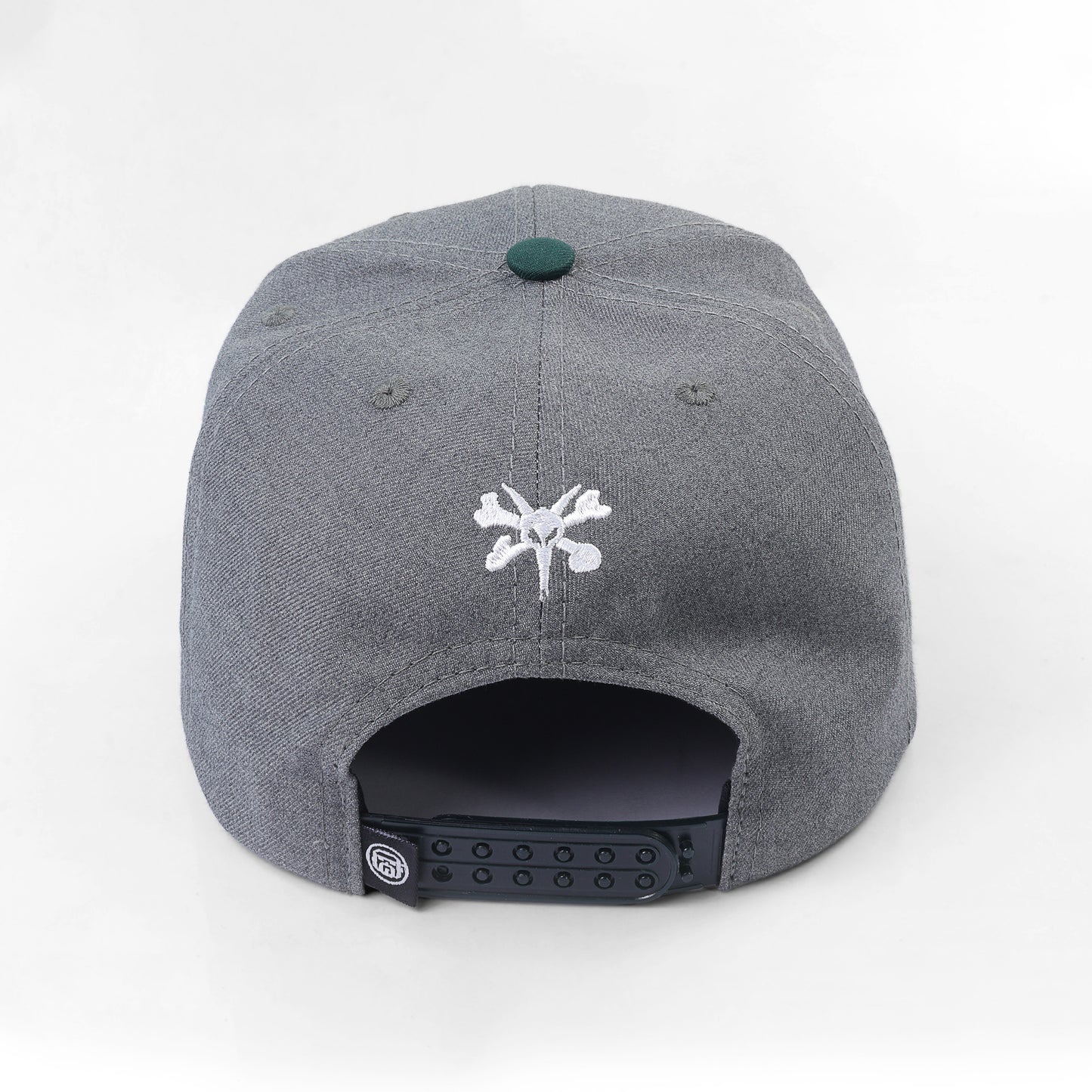 Fire Skeleton Skater Bones Flat Cap - Gris Vis Verde