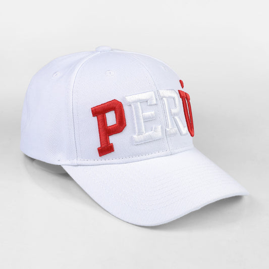 Perú Letters Grld Cap - Blanco Bord Rojo y Blanco