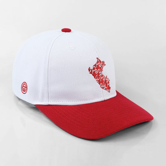 Perú Map Cap - Blanco Vis Rojo