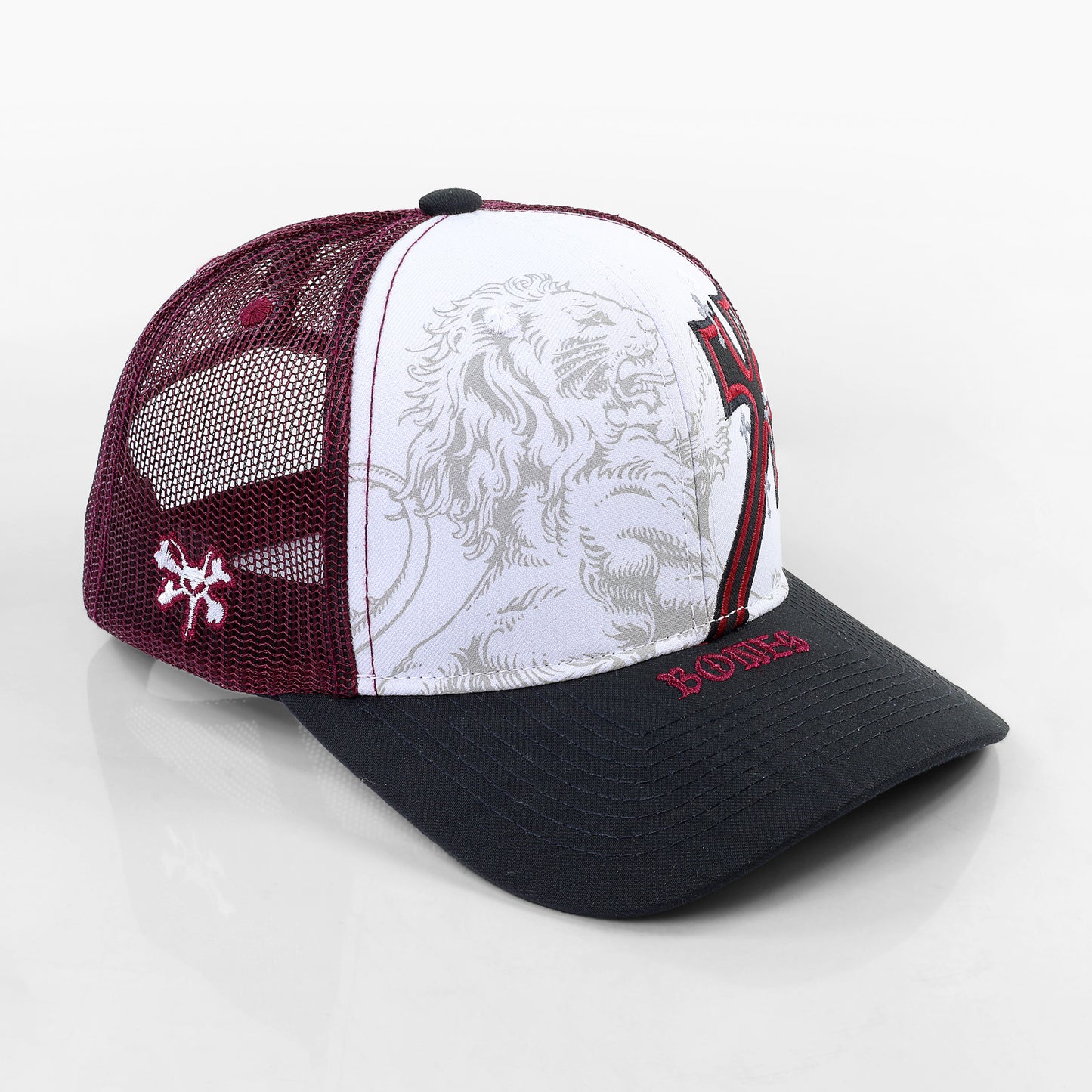 Lion Rood Bones Trucker Cap - Blanco Vis Negro
