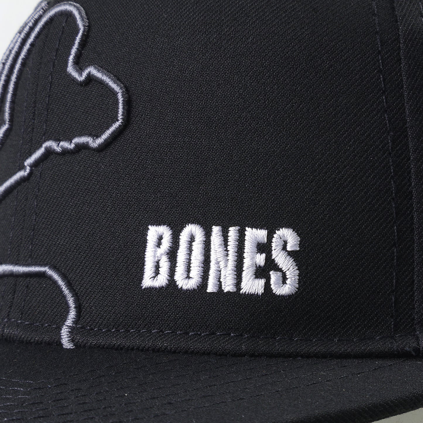 Bones Grey Bord Flat Cap - Negro