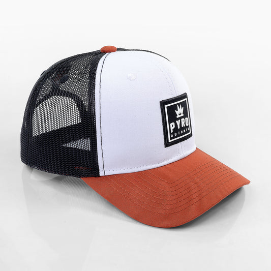 Pyro Authntc Trucker Cap - Blanco Vis Naranja