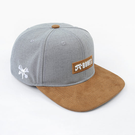 Bones Large Logo Patch Flat Cap - Gris Vis Marrón