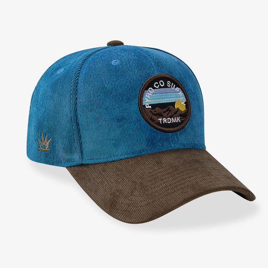 Colorful Landscape Pyro Cord Cap - Azul Vis Marrón