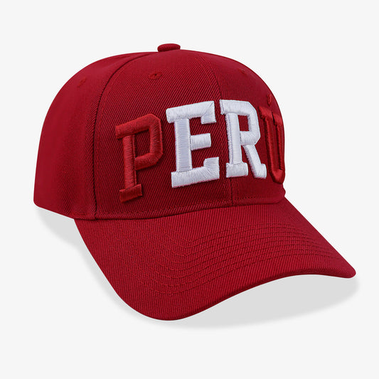 Perú Flag Letters Cap - Rojo