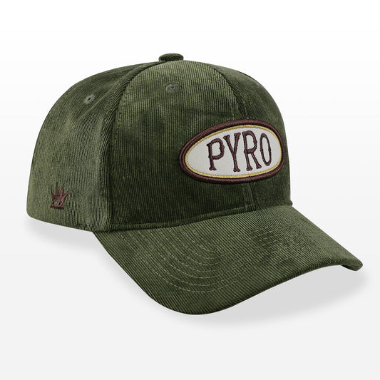 Pyro Letters Cord Cap - Verd Mil