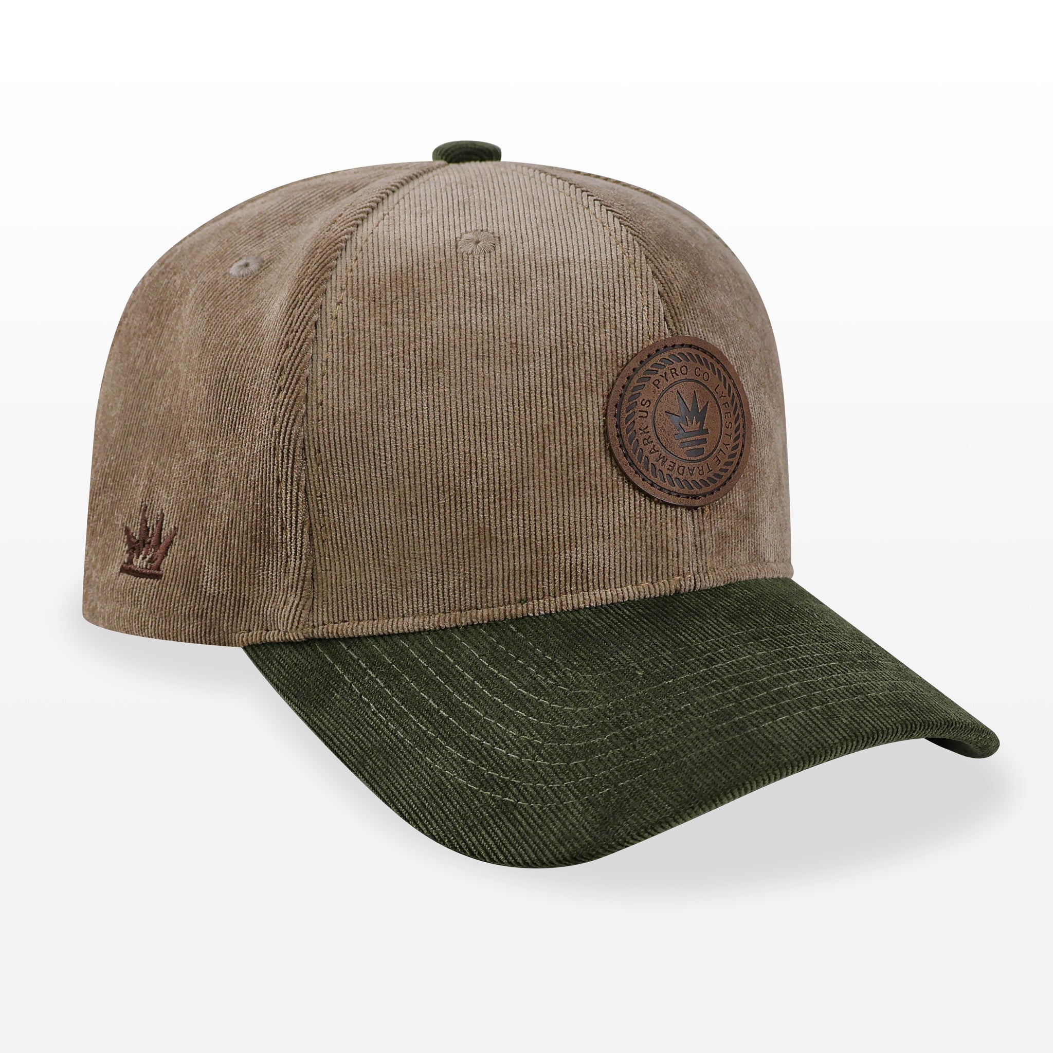 Pyro Caps Website Pyro Co Lifestyle Cord Cap - Marrón Vis Verde – Gorrolandia